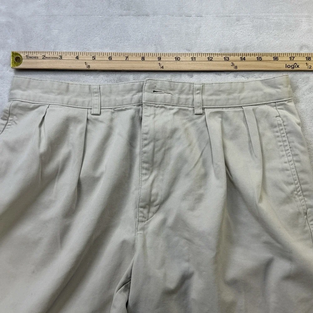 Vintage Polo Ralph Lauren Tyler Short Mens 34 Khaki Tan Pleated Classic Chino